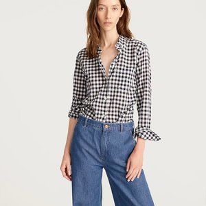J. Crew Classic-fit shirt in crinkle gingham Size 2